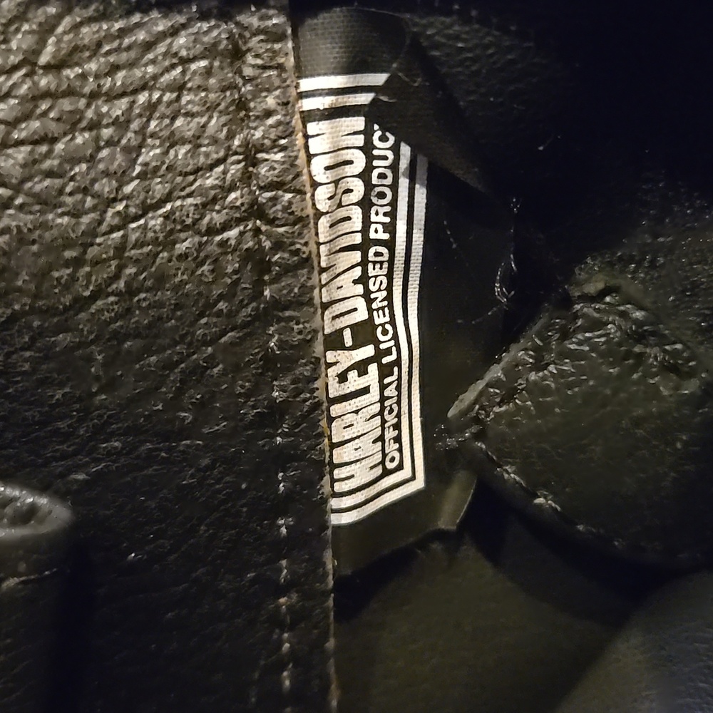 HARLEY-DAVIDSON Black Leather Shoulder Bag - Picture 3 of 4